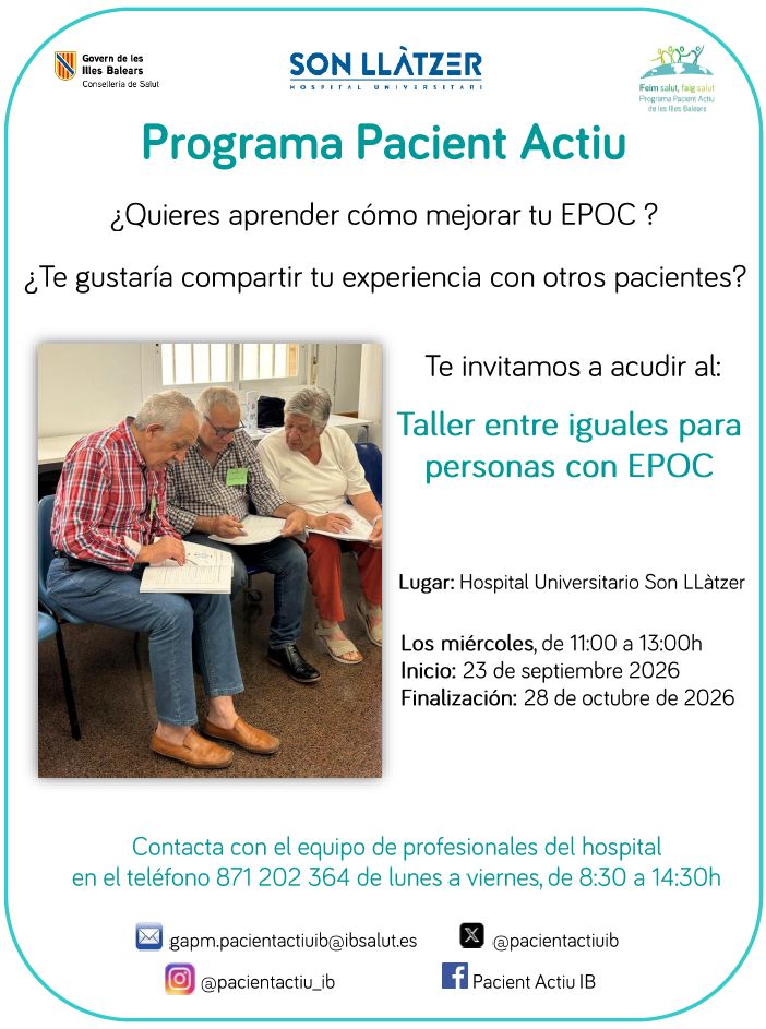 Taller entre iguales para personas con EPOC (Enfermedad Pulmonar Obstructiva Crónica)